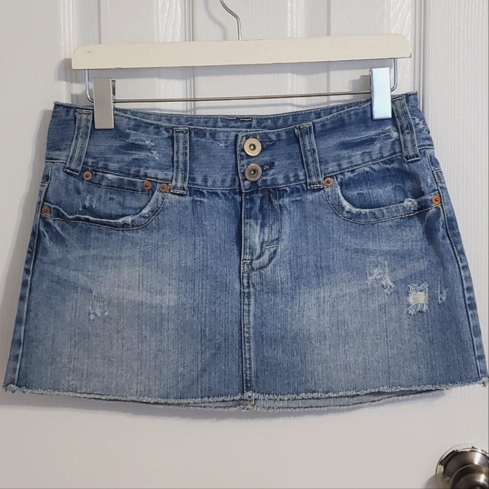Y2K Wideband Mini Blue Jean Skirt